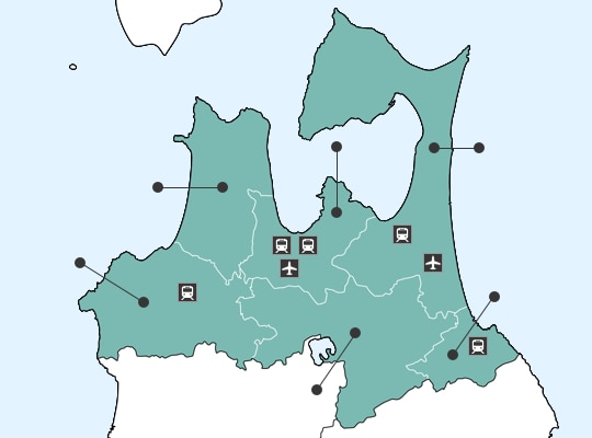 아오모리현の地図