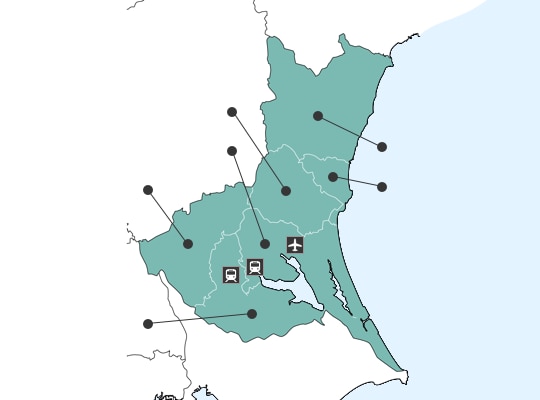 이바라키현の地図
