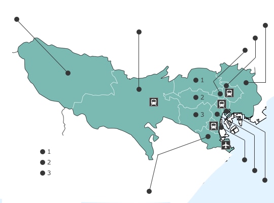 도쿄도の地図