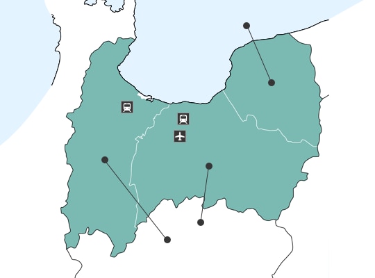 도야마현の地図
