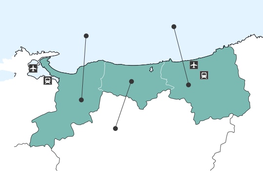 돗토리현の地図