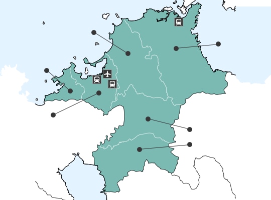 후쿠오카현の地図