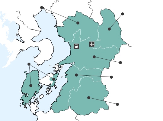 구마모토현の地図