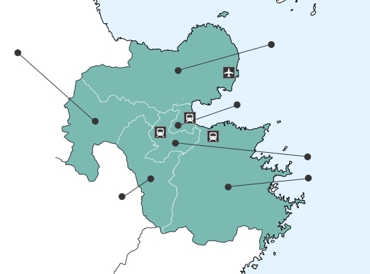 오이타현の地図