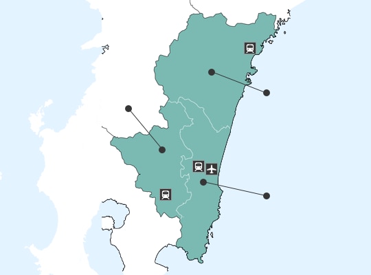 미야자키현の地図